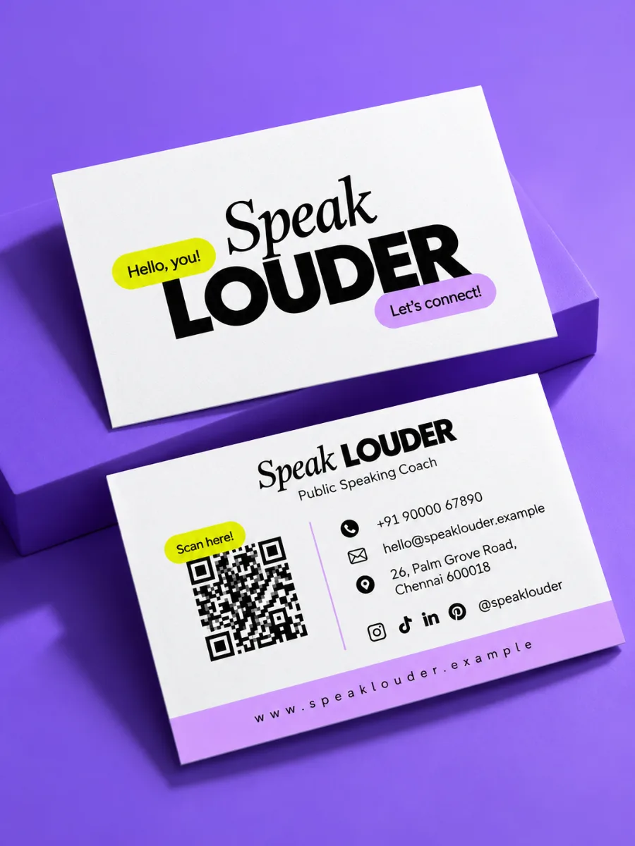 Speak Louder Purple Card Mockup (1)